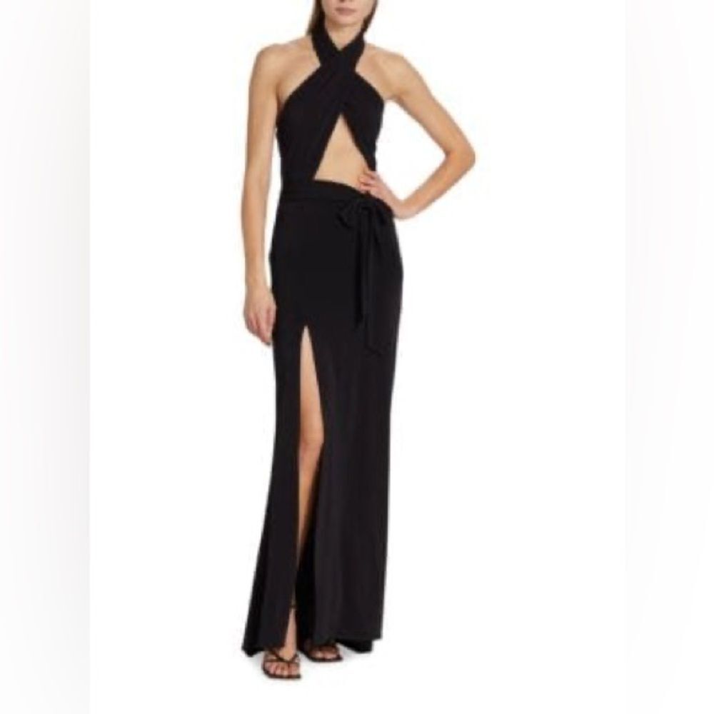 NWT ALICE + OLIVIA MAY HALTER GOWN